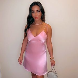 Pink satin Alice & Olivia mini dress